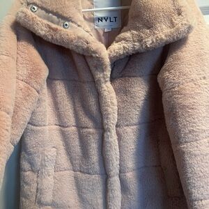 NVLT Women's Pink Faux Fur Coat